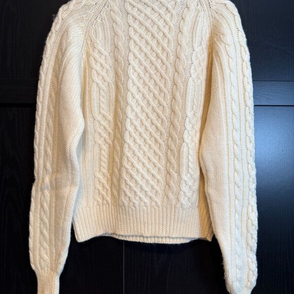 Northern Isles Virgin Wool Cable Knit Fisherman Sweater Medium Long Sleeves Cozy - Picture 2 of 7